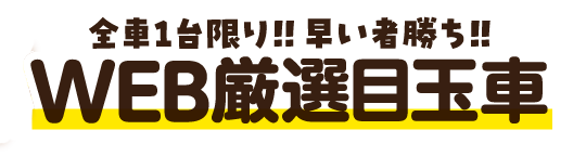 全車1台限り！早い者勝ち！WEB厳選目玉車